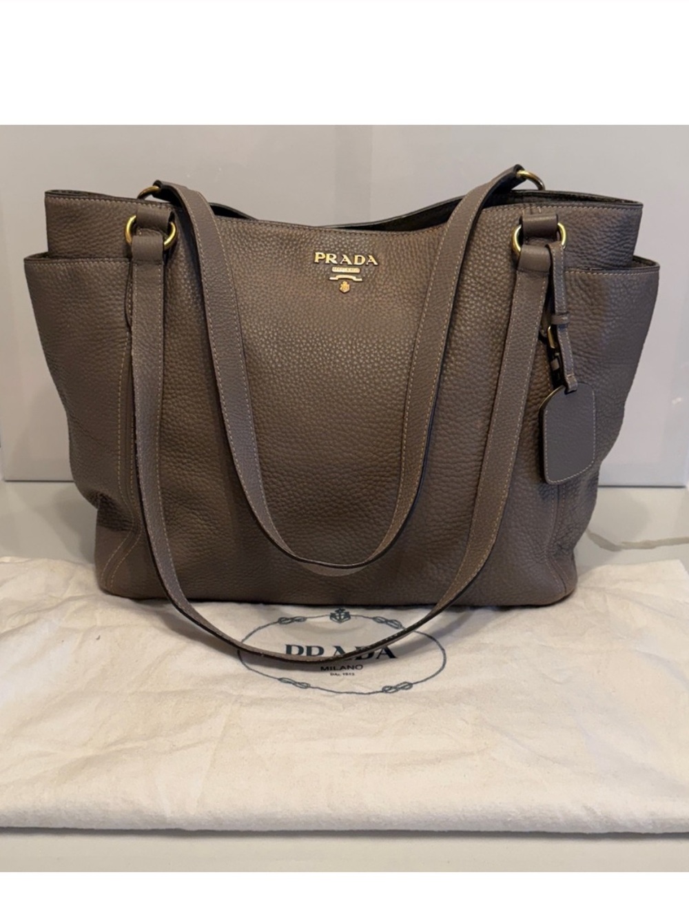Prada Women's Brown Leather Tote Bag